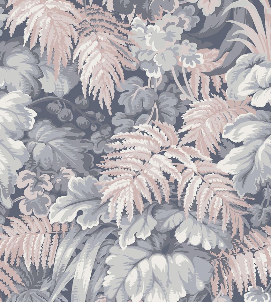 Royal Fernery - Slate Blue/Blush Pink wallpaper | Martyn Lawrence Bullard |  Cole & Son