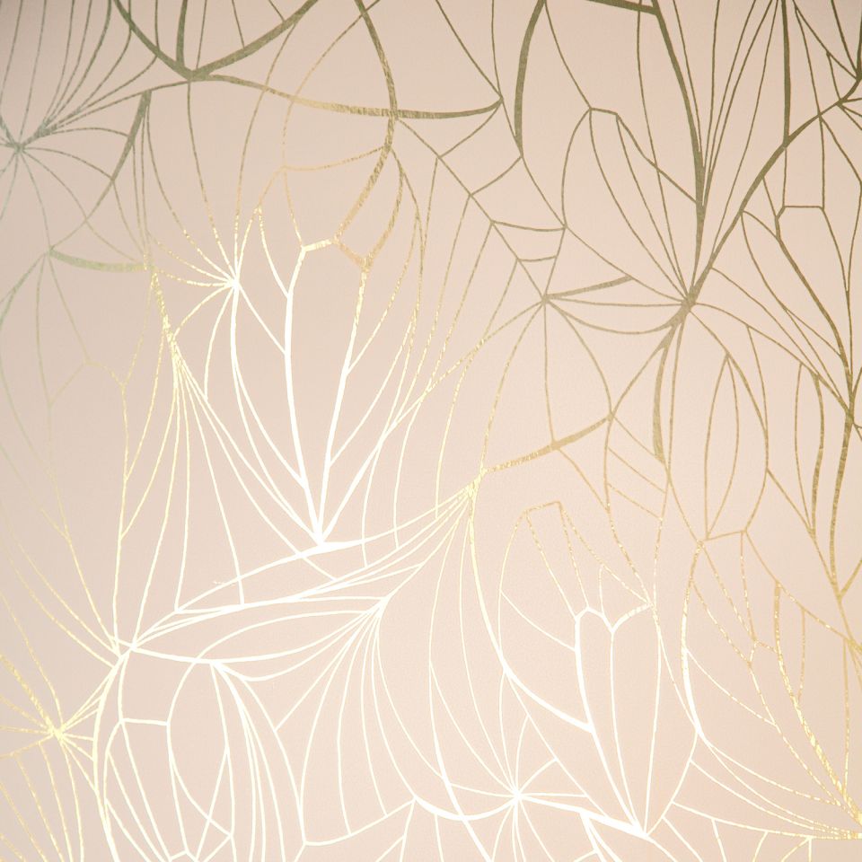 Leaf - Gold/Nude Pink wallpaper | Wallpaper by Erica Wakerly | Erica Wakerly